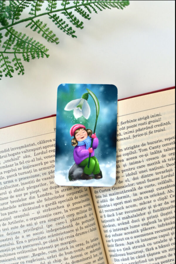Mini Semn de carte - Fetiță cu Ghiocel